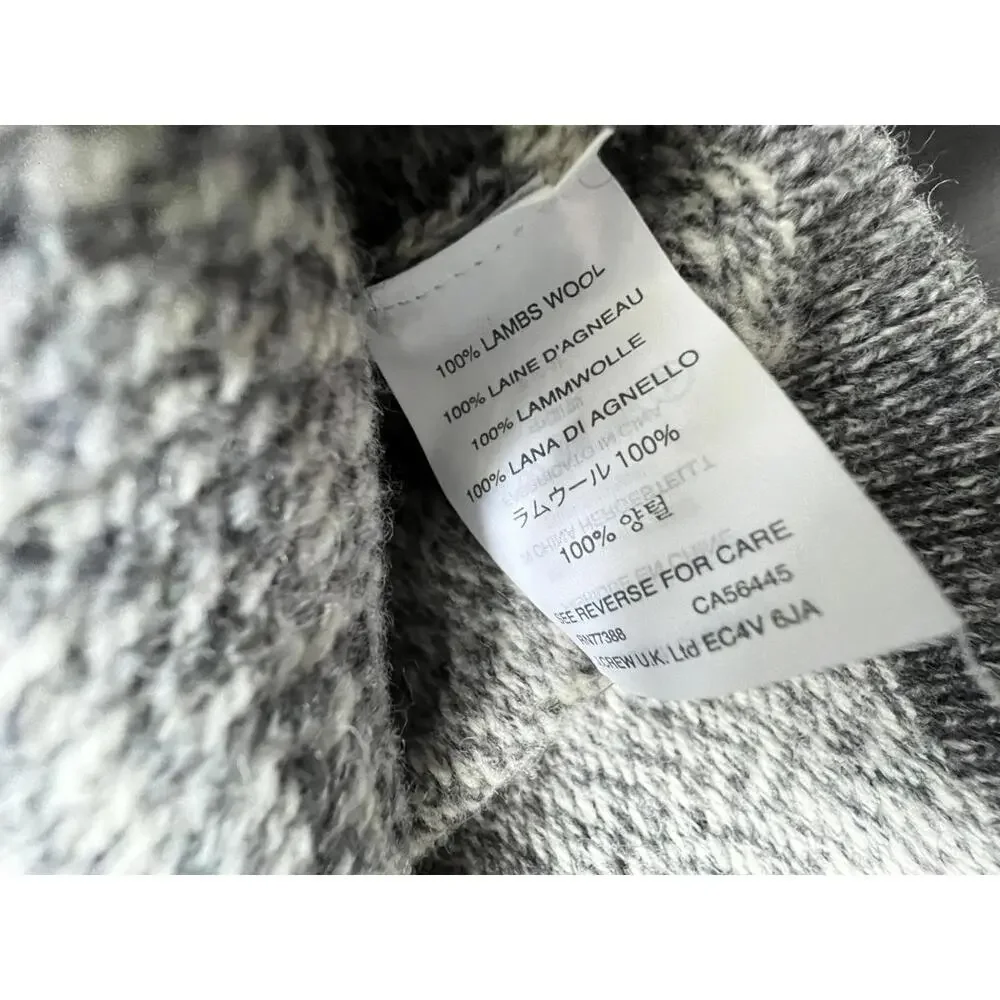 J.Crew Women's XL 100% Wool Gray and‎ Cream Sweater - XL